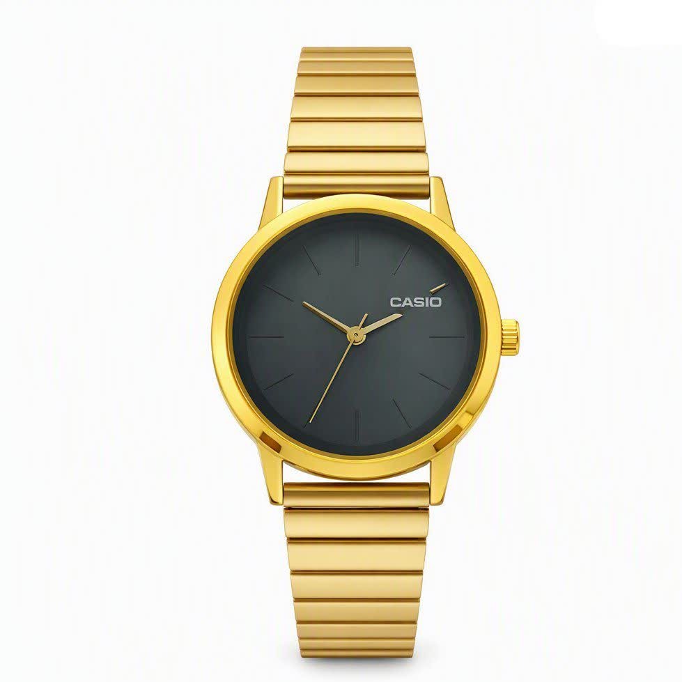 ساعت مچی زنانه کاسیو CASIO ژاپنی طلایی سبز مدل c6 + جعبه