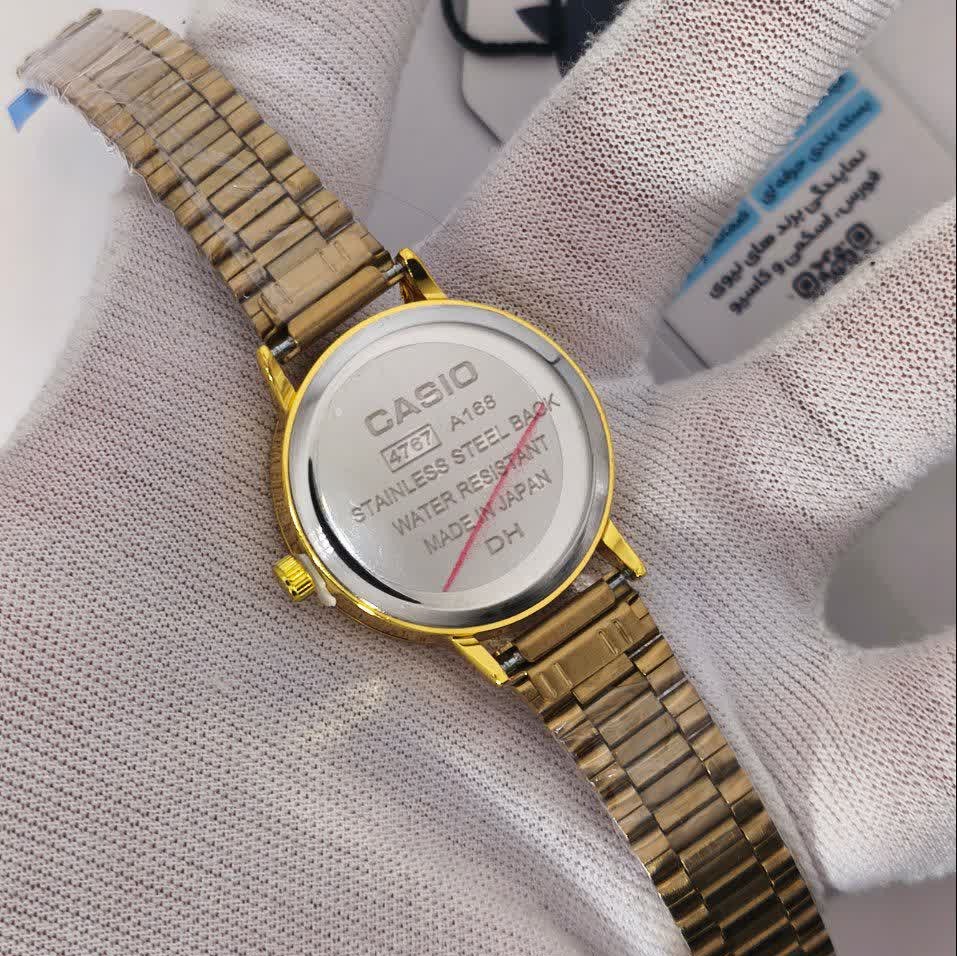 ساعت مچی زنانه کاسیو CASIO ژاپنی طلایی سبز مدل c6 + جعبه