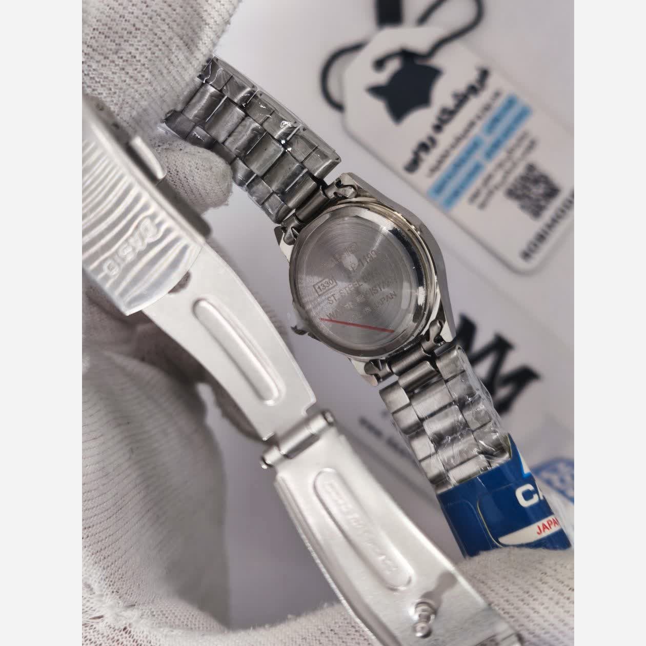 ساعت مچی زنانه کاسیو CASIO موتور ژاپن نقره ای جگری کد467 + جعبه
