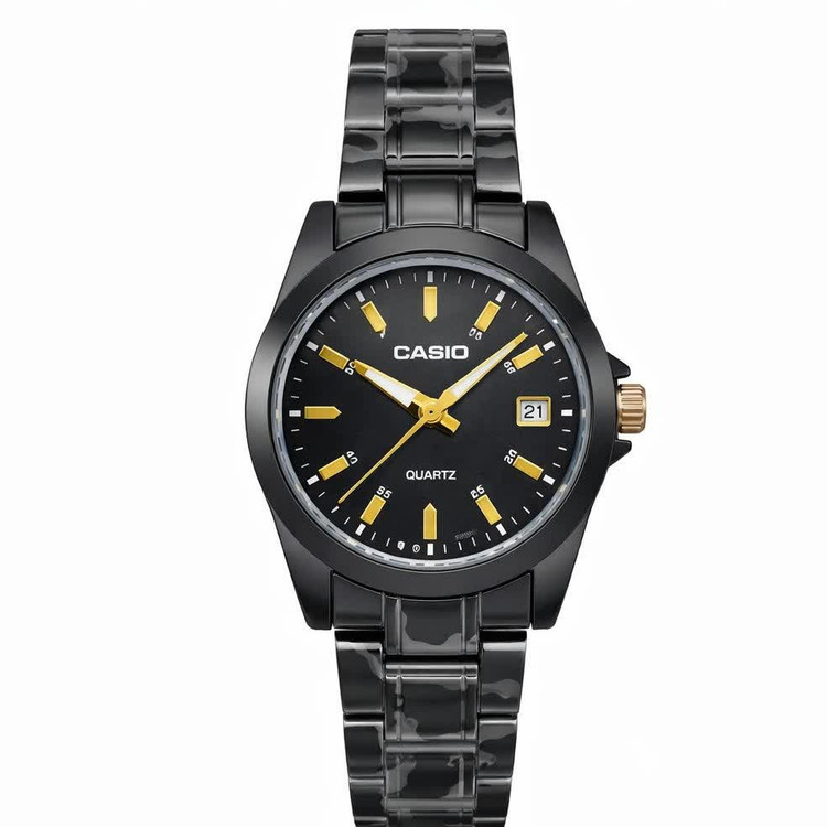ساعت مچی زنانه کاسیو CASIO موتور ژاپن فول مشکی کد466 + جعبه