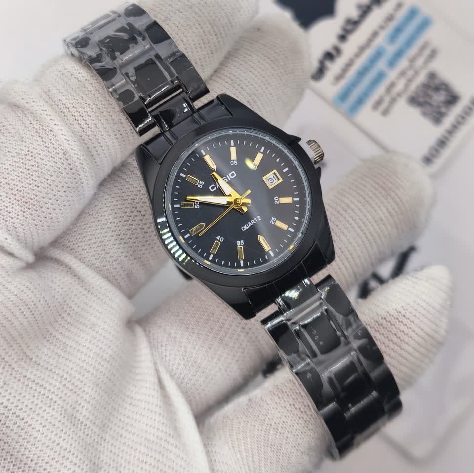 ساعت مچی زنانه کاسیو CASIO موتور ژاپن فول مشکی کد466 + جعبه
