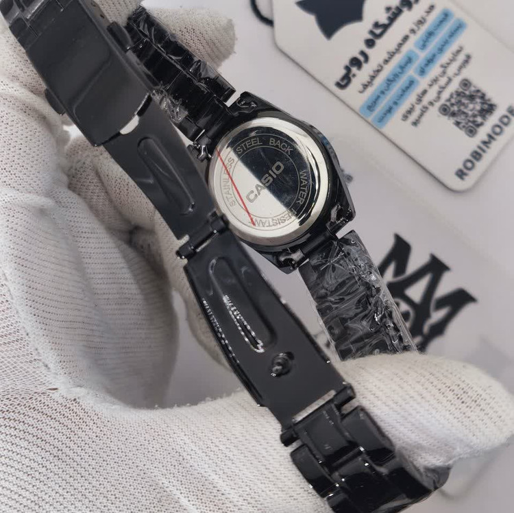 ساعت مچی زنانه کاسیو CASIO موتور ژاپن فول مشکی کد466 + جعبه