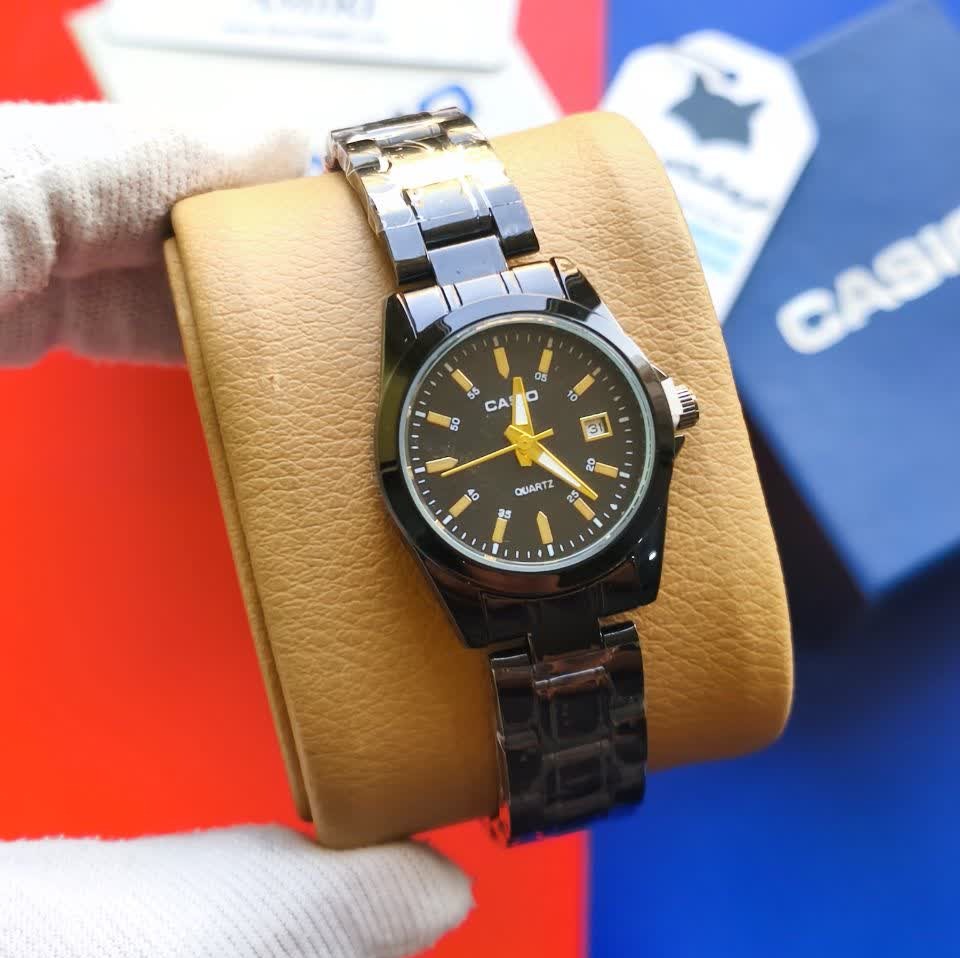 ساعت مچی زنانه کاسیو CASIO موتور ژاپن فول مشکی کد466 + جعبه