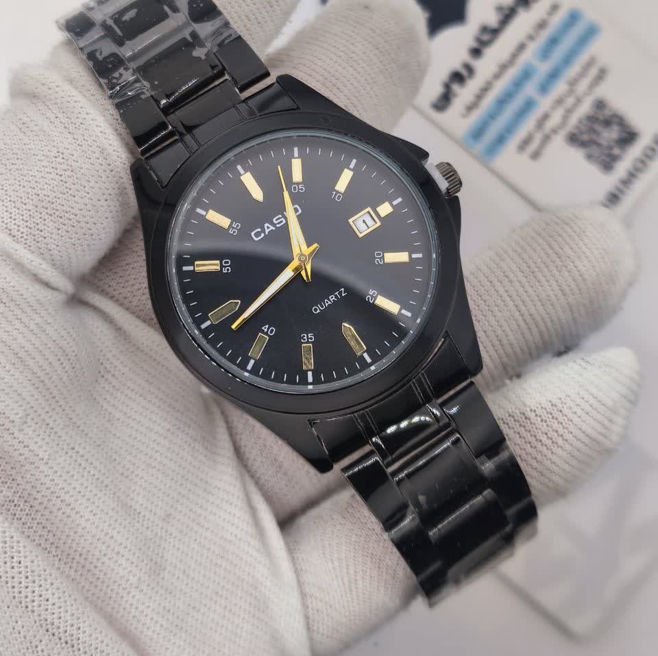 ساعت مچی مردانه کاسیو CASIO موتور ژاپن فول مشکی کد466 + جعبه