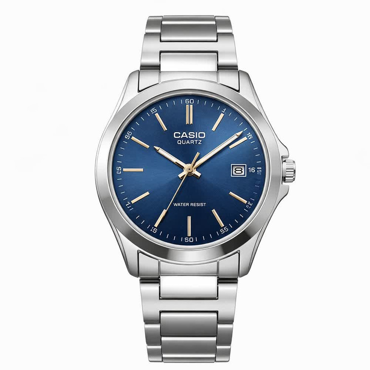 ساعت مچی مردانه کاسیو CASIO موتور ژاپن نقره ای سرمه ای کد462 + جعبه