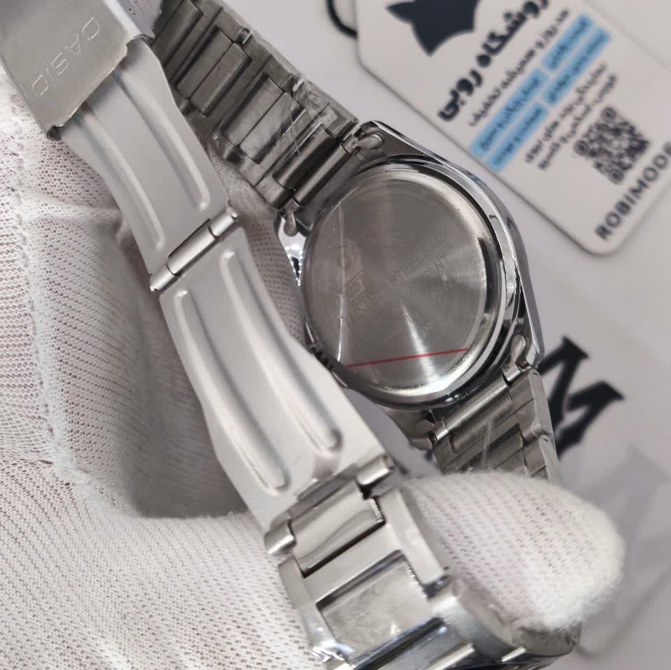 ساعت مچی مردانه کاسیو CASIO موتور ژاپن نقره ای سرمه ای کد462 + جعبه