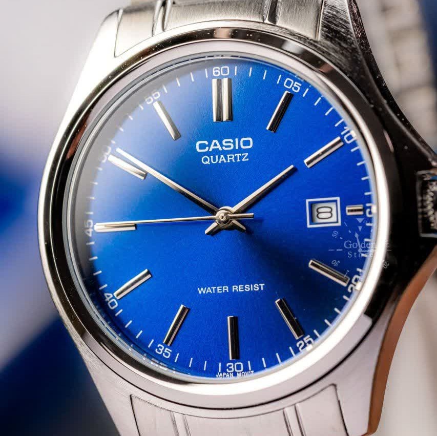 ساعت مچی مردانه کاسیو CASIO موتور ژاپن نقره ای سرمه ای کد462 + جعبه