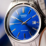 ساعت مچی مردانه کاسیو CASIO موتور ژاپن نقره ای سرمه ای کد462 + جعبه