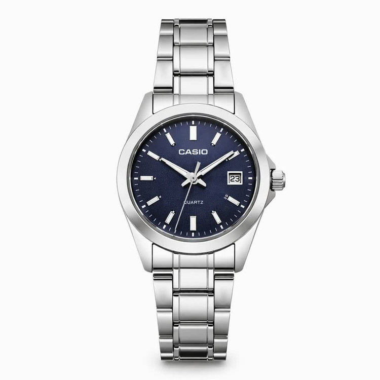 ساعت مچی زنانه کاسیو CASIO نقره ای سرمه ای کد460 + جعبه