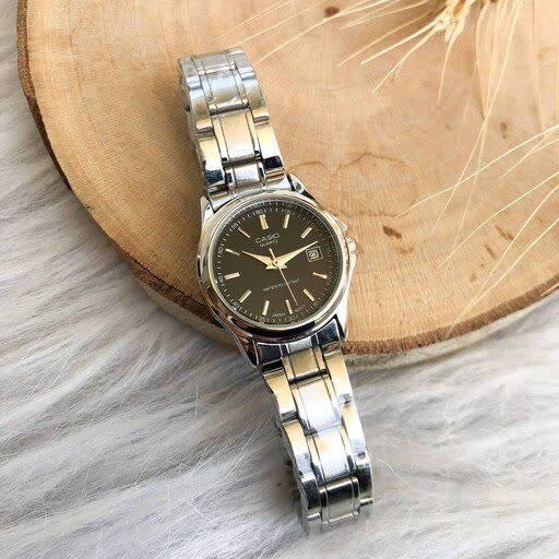 ساعت مچی زنانه کاسیو CASIO نقره ای موتور ژاپن مشکی کد459 + جعبه