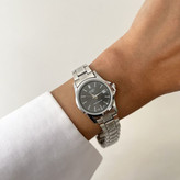 ساعت مچی زنانه کاسیو CASIO نقره ای موتور ژاپن مشکی کد459 + جعبه