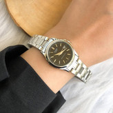 ساعت مچی زنانه کاسیو CASIO نقره ای موتور ژاپن مشکی کد459 + جعبه