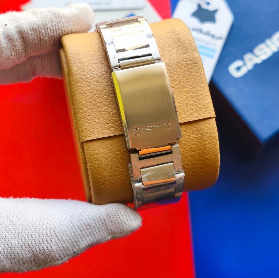 ساعت مچی مردانه کاسیو CASIO موتور ژاپن نقره ای سفید کد458 + جعبه