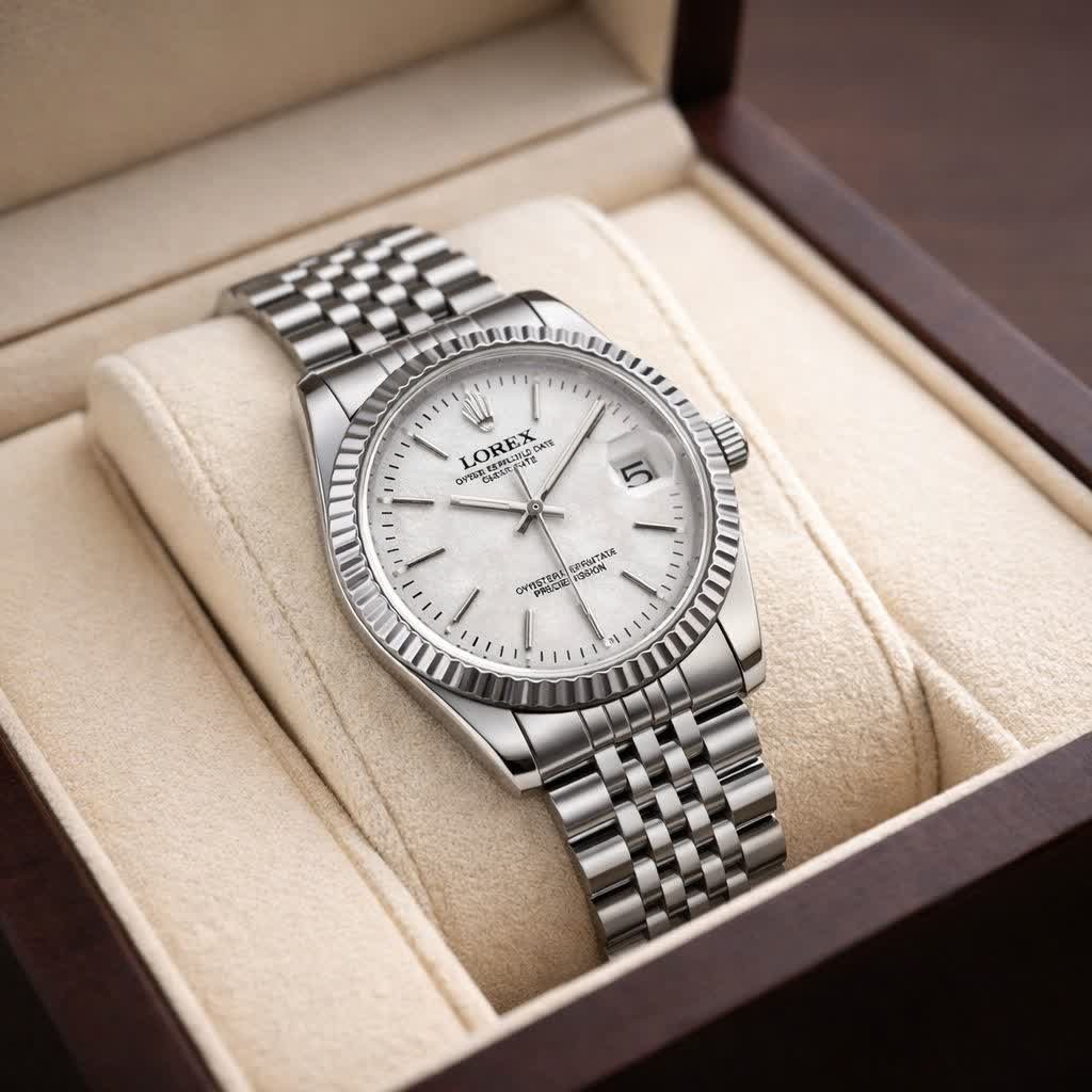 ساعت مچی زنانه رولکس ROLEX نقره ای سفید درجه یک