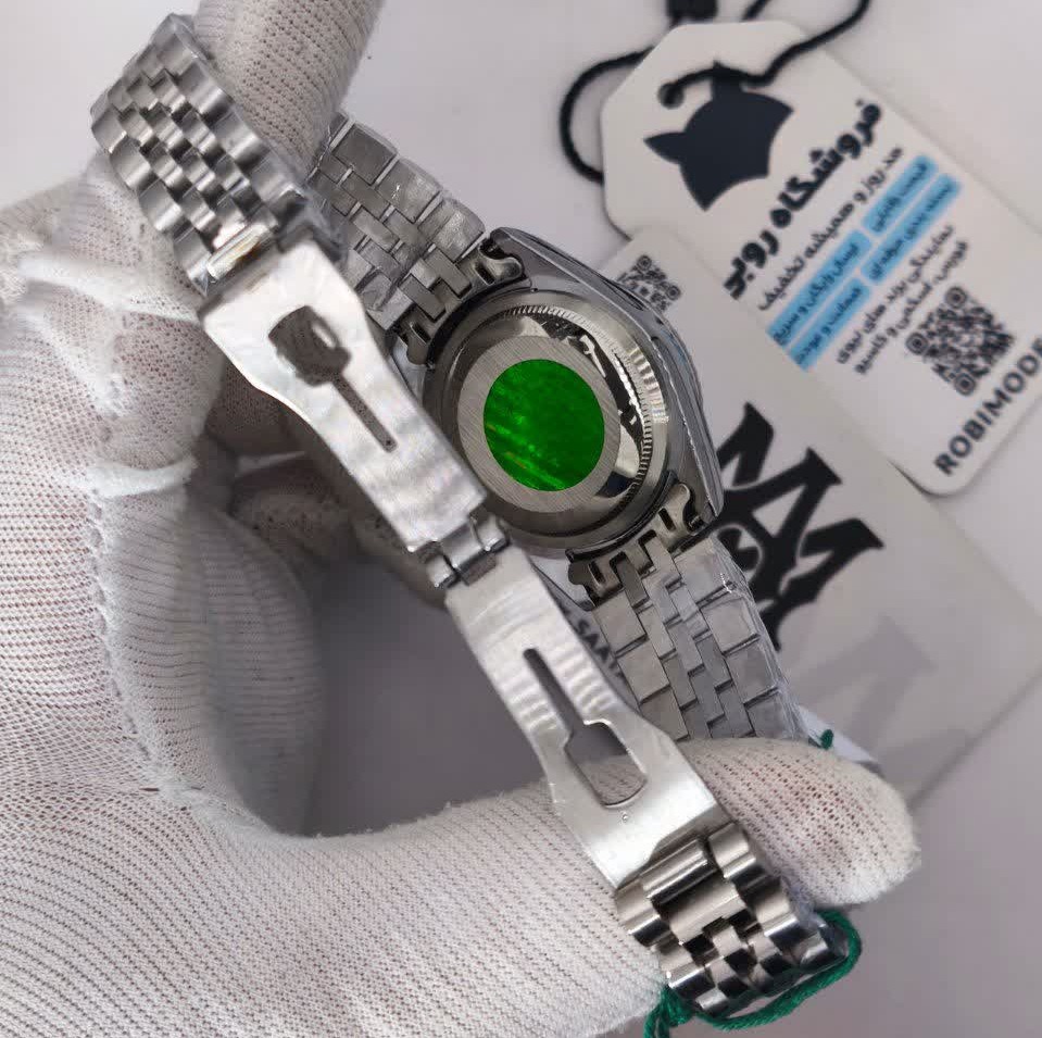 ساعت مچی زنانه رولکس ROLEX نقره ای سفید درجه یک