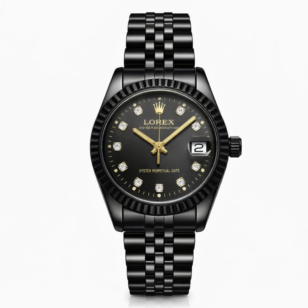 ساعت مچی زنانه رولکس ROLEX فول مشکی درجه یک