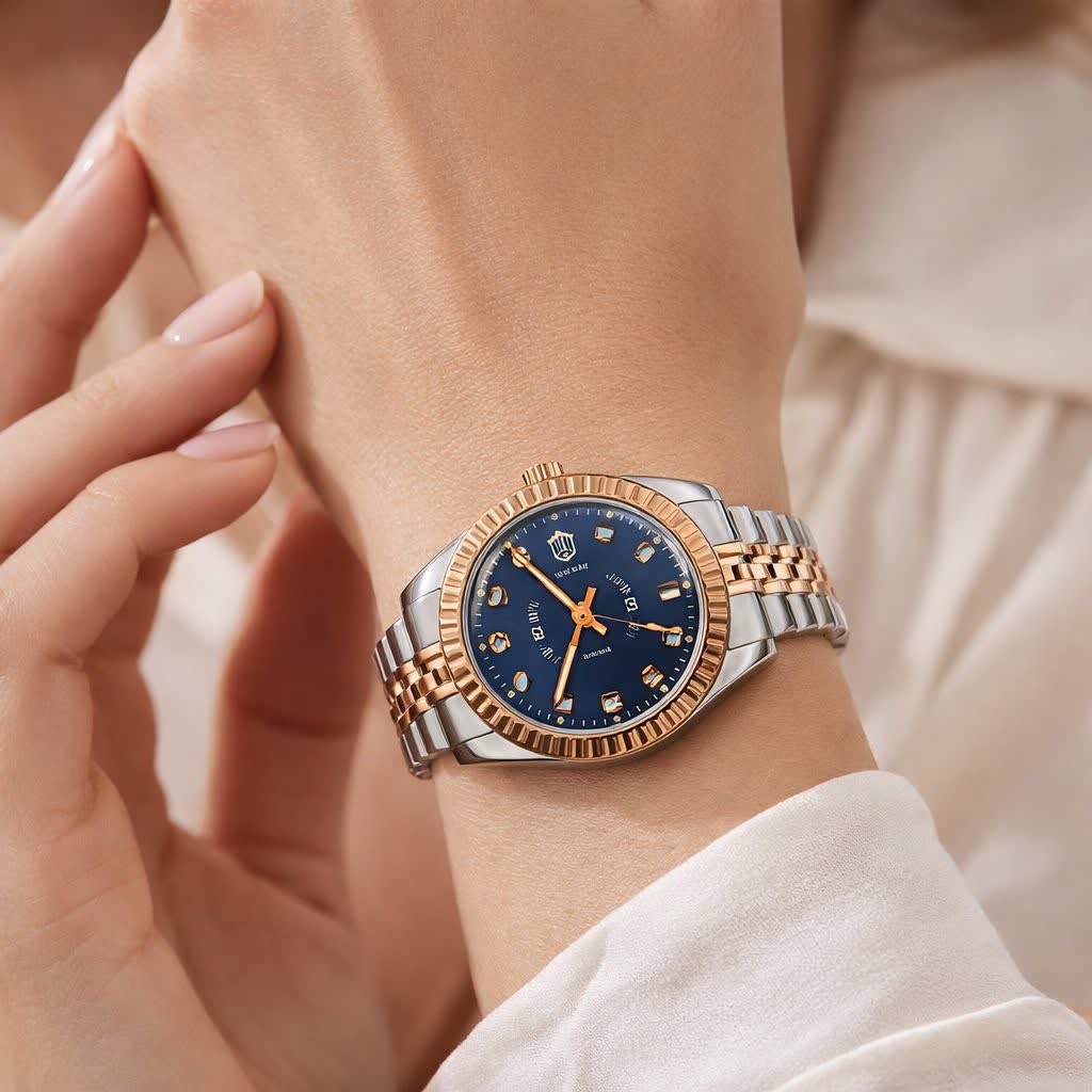 ساعت مچی زنانه رولکس ROLEX صفحه سرمه ای