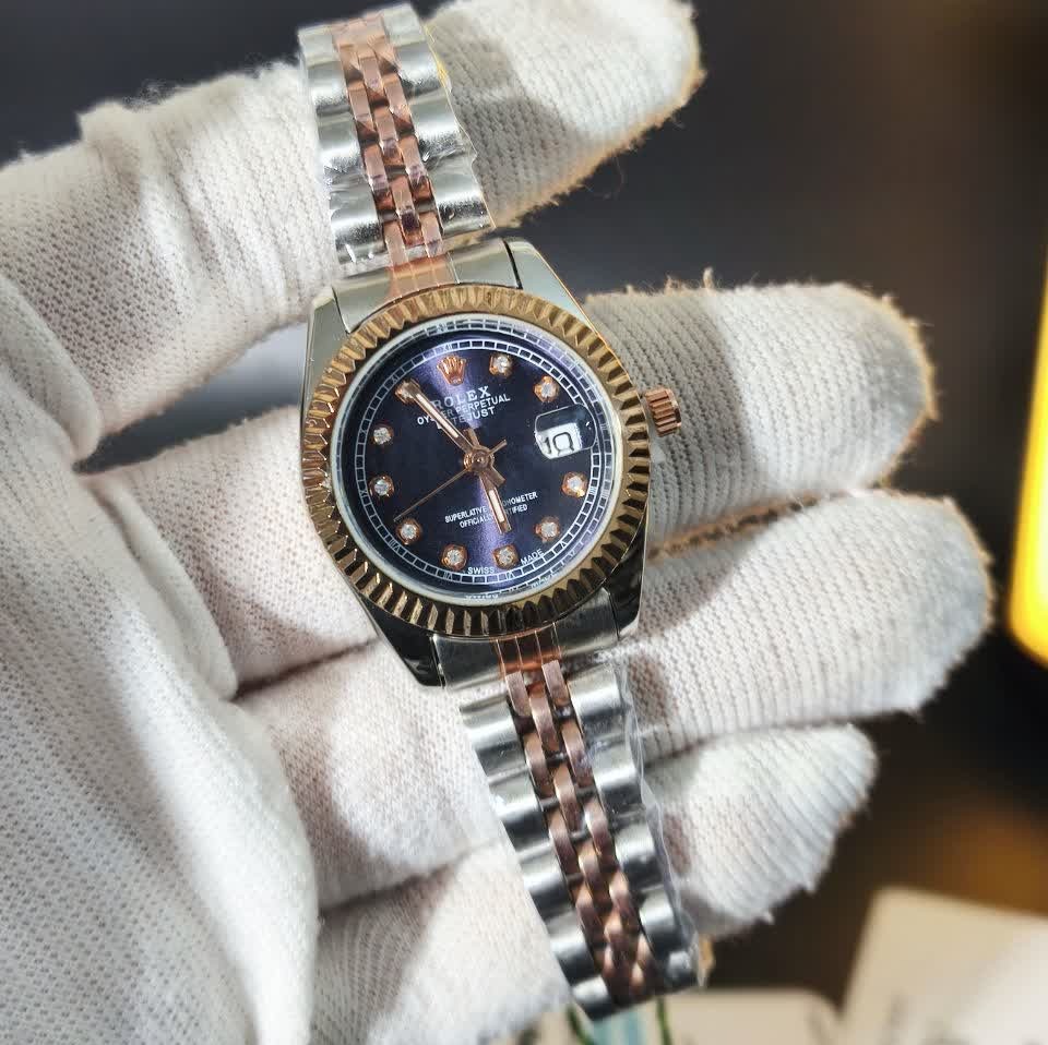 ساعت مچی زنانه رولکس ROLEX صفحه سرمه ای
