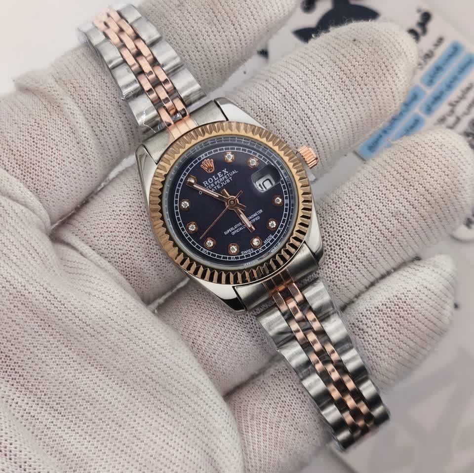 ساعت مچی زنانه رولکس ROLEX صفحه سرمه ای