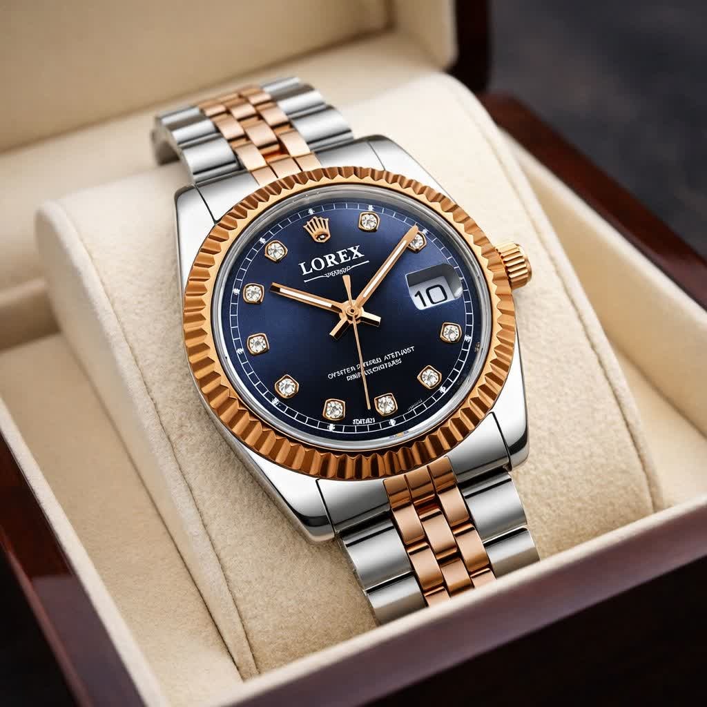 ساعت مچی زنانه رولکس ROLEX صفحه سرمه ای