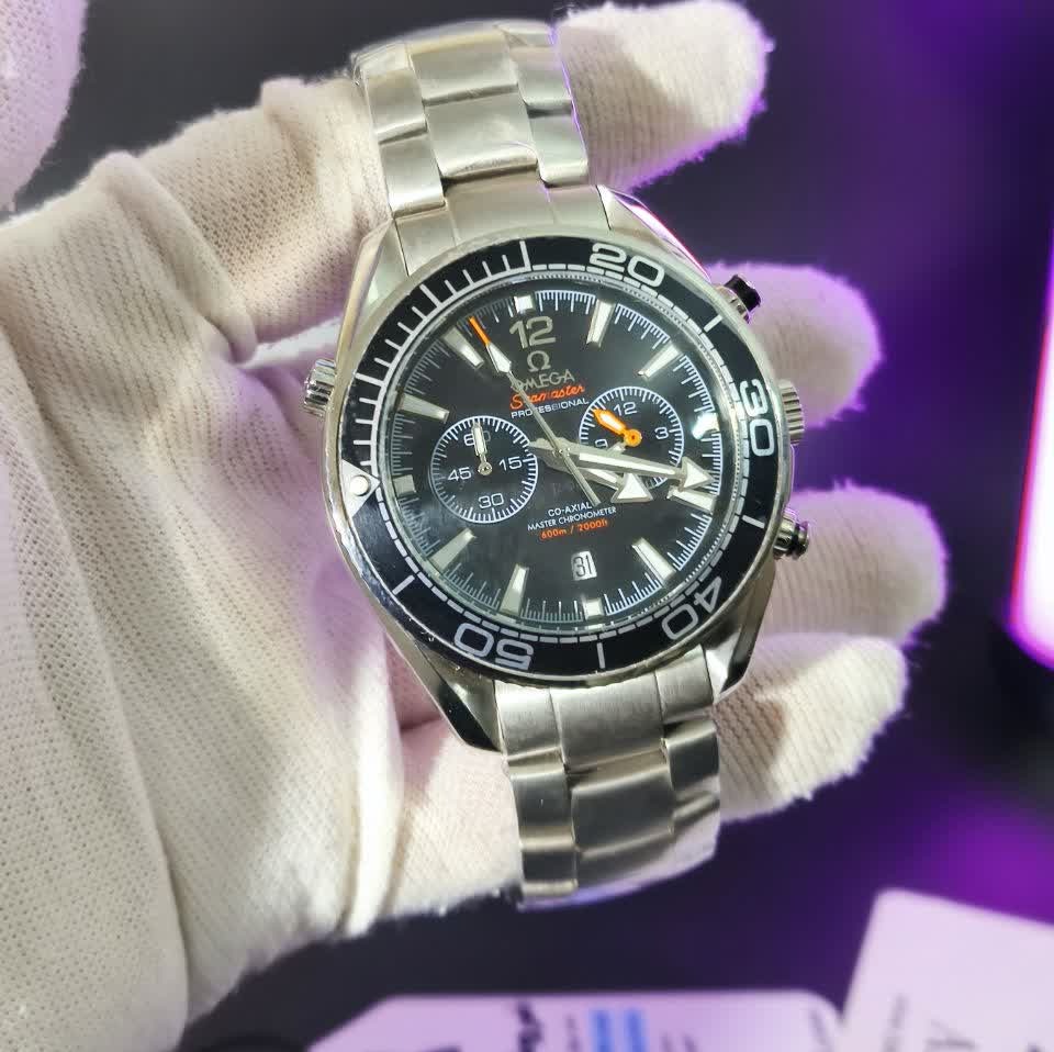 ساعت مچی کرنوگراف مردانه اومگا OMEGA ژاپن صفحه مشکی ارجینال