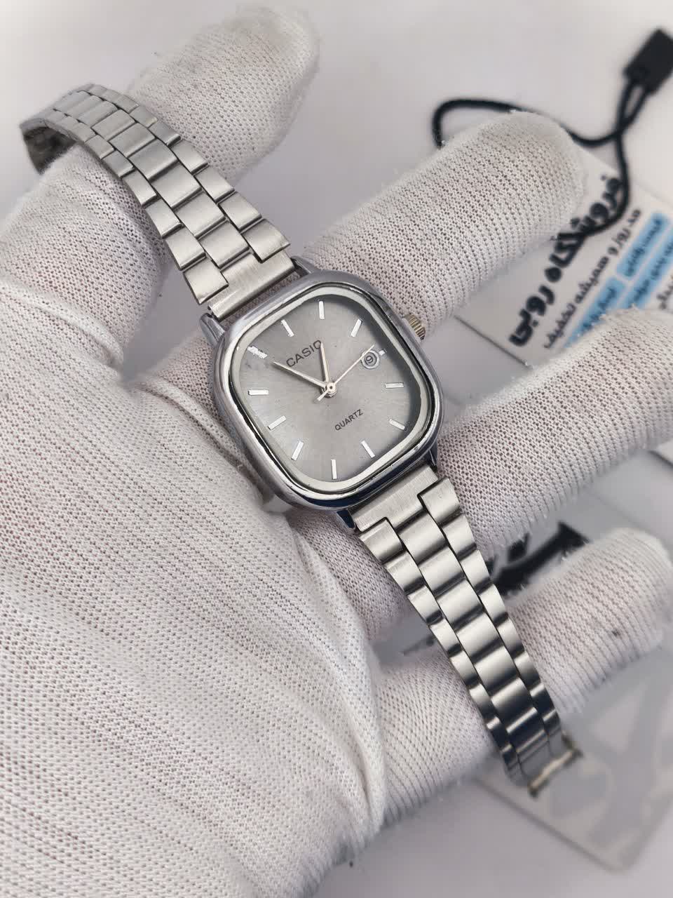 ساعت مچی زنانه کاسیو اولدمانی CASIO موتور ژاپن صفحه خاکستری