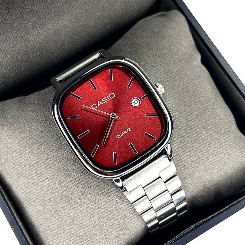 ساعت مچی مردانه کاسیو اولدمانی CASIO موتور ژاپن صفحه سرخ