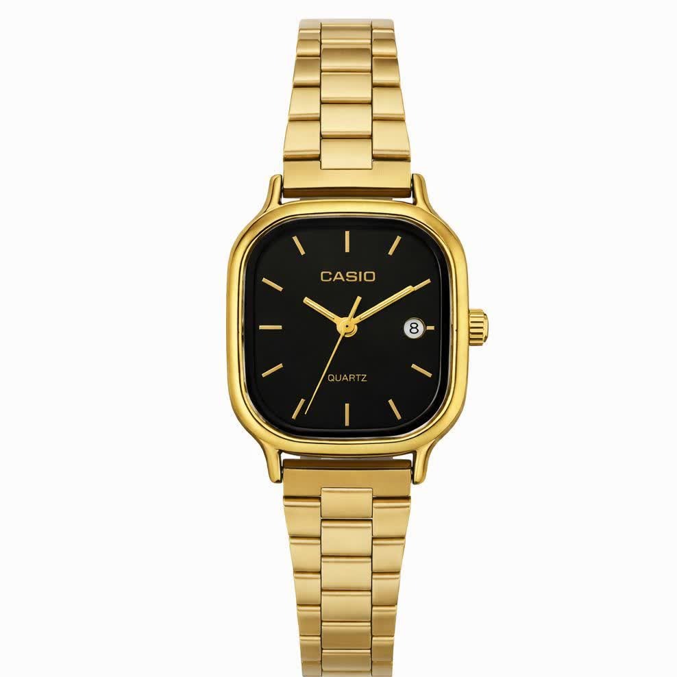 ساعت مچی زنانه کاسیو اولدمانی CASIO موتور ژاپن طلایی مشکی