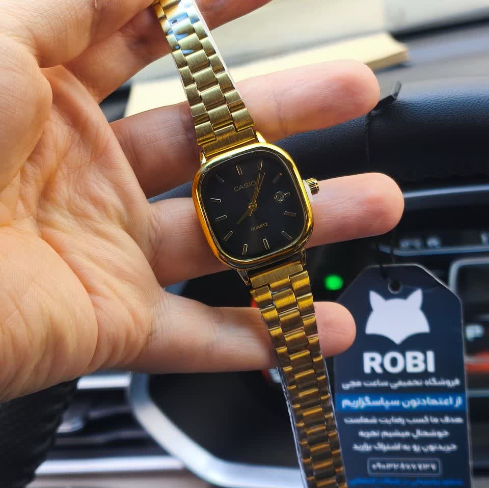 ساعت مچی زنانه کاسیو اولدمانی CASIO موتور ژاپن طلایی مشکی