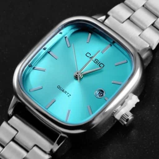ساعت مچی مردانه کاسیو اولدمانی CASIO موتور ژاپن صفحه فیروزه ای
