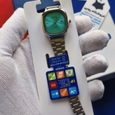 ساعت مچی زنانه کاسیو اولدمانی CASIO موتور ژاپن صفحه فیروزه ای
