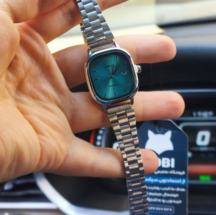 ساعت مچی زنانه کاسیو اولدمانی CASIO موتور ژاپن صفحه فیروزه ای
