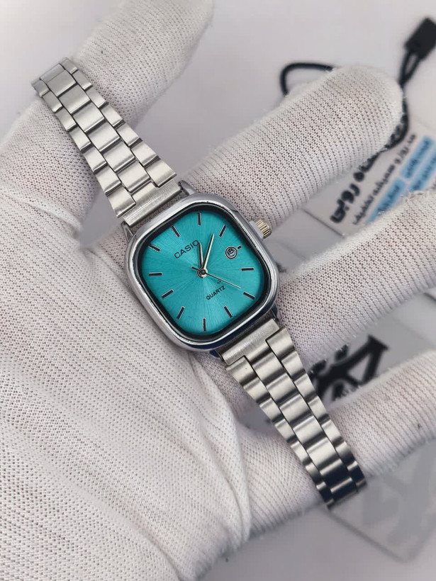 ساعت مچی زنانه کاسیو اولدمانی CASIO موتور ژاپن صفحه فیروزه ای