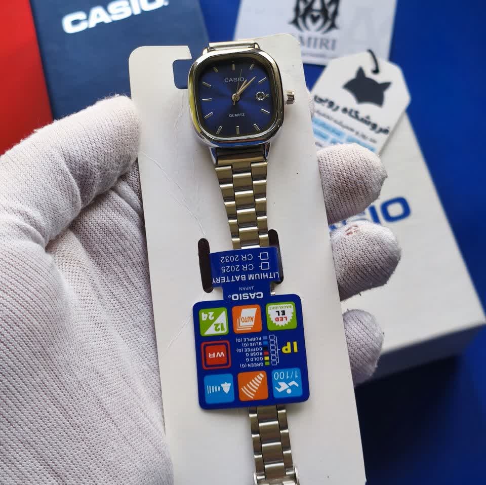 ساعت مچی زنانه کاسیو اولدمانی CASIO موتور ژاپن صفحه آبی
