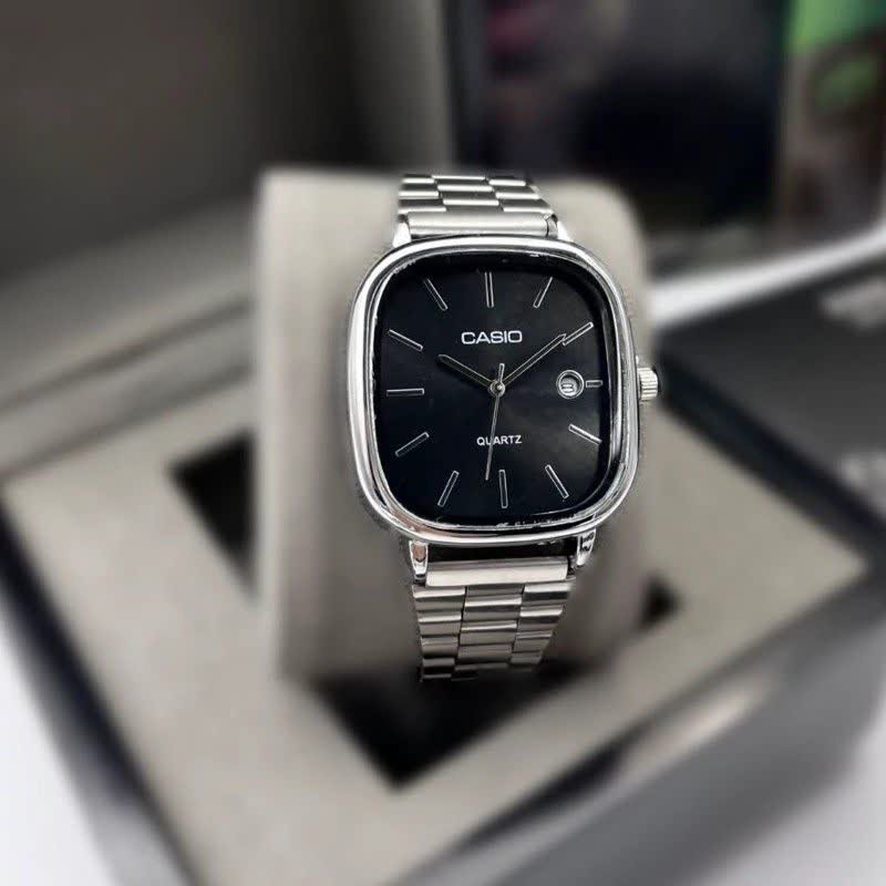 ساعت مچی زنانه کاسیو اولدمانی CASIO موتور ژاپن صفحه مشکی