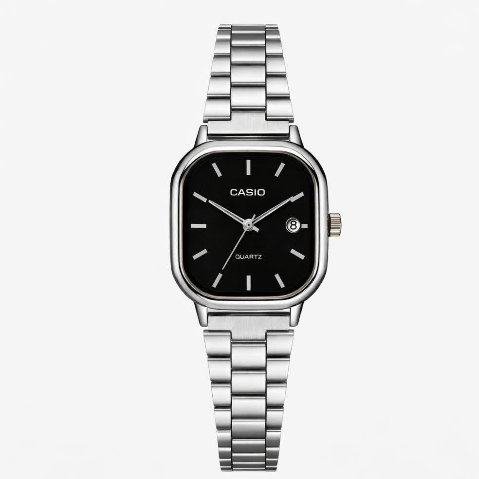 ساعت مچی زنانه کاسیو اولدمانی CASIO موتور ژاپن صفحه مشکی