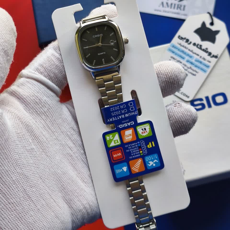 ساعت مچی زنانه کاسیو اولدمانی CASIO موتور ژاپن صفحه مشکی