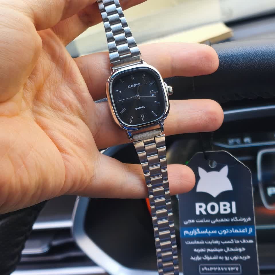 ساعت مچی زنانه کاسیو اولدمانی CASIO موتور ژاپن صفحه مشکی