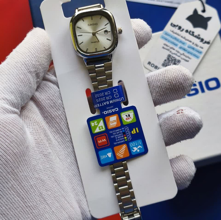 ساعت مچی زنانه کاسیو اولدمانی CASIO موتور ژاپن تمام نقره ای