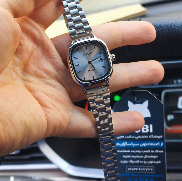 ساعت مچی زنانه کاسیو اولدمانی CASIO موتور ژاپن تمام نقره ای