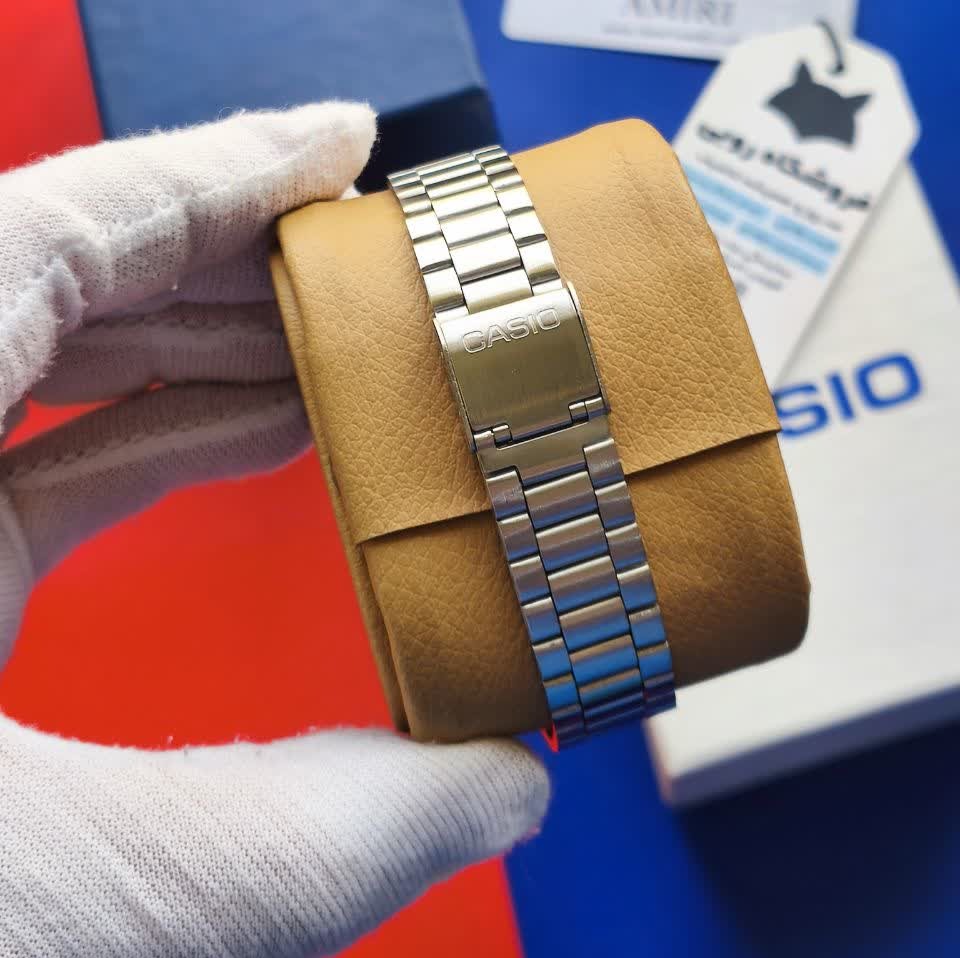 ساعت مچی مردانه کاسیو اولدمانی CASIO موتور ژاپن تمام نقره ای