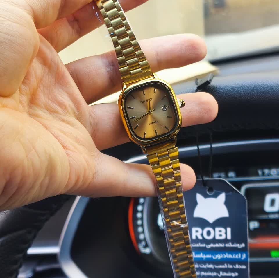 ساعت مچی زنانه کاسیو اولدمانی CASIO موتور ژاپن تمام طلایی