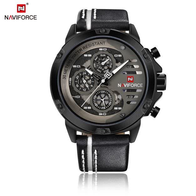 ساعت مچی نیوی فورس مردانه کرنوگراف NAVIFORCE مدل NF9110 موتور ژاپن مشکی
