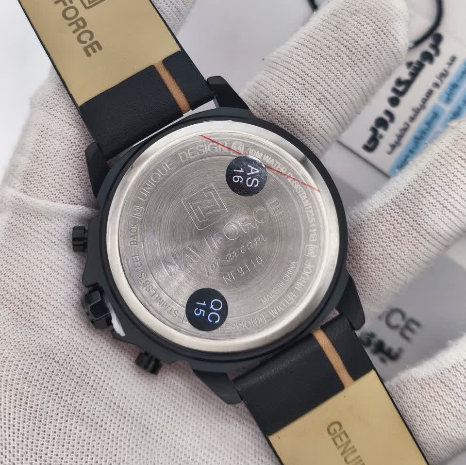 ساعت مچی نیوی فورس مردانه کرنوگراف NAVIFORCE مدل NF9110 موتور ژاپن مشکی