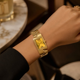 ساعت مچی زنانه دستبندی گوچی GUCCI فول طلایی