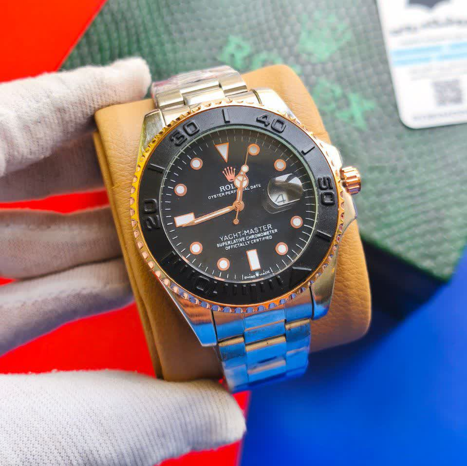 ساعت مچی مردانه رولکس یاخ مستر میوتا ROLEX تاچمتردار نقره ای مشکی