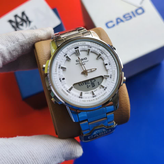 ساعت مچی عقربه ای و دیجیتال کاسیو CASIO صفحه سفید