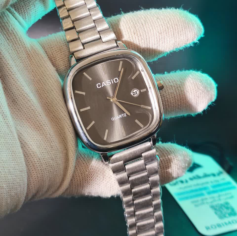 ساعت مچی مردانه کاسیو اولدمانی CASIO ژاپنی صفحه مشکی + جعبه