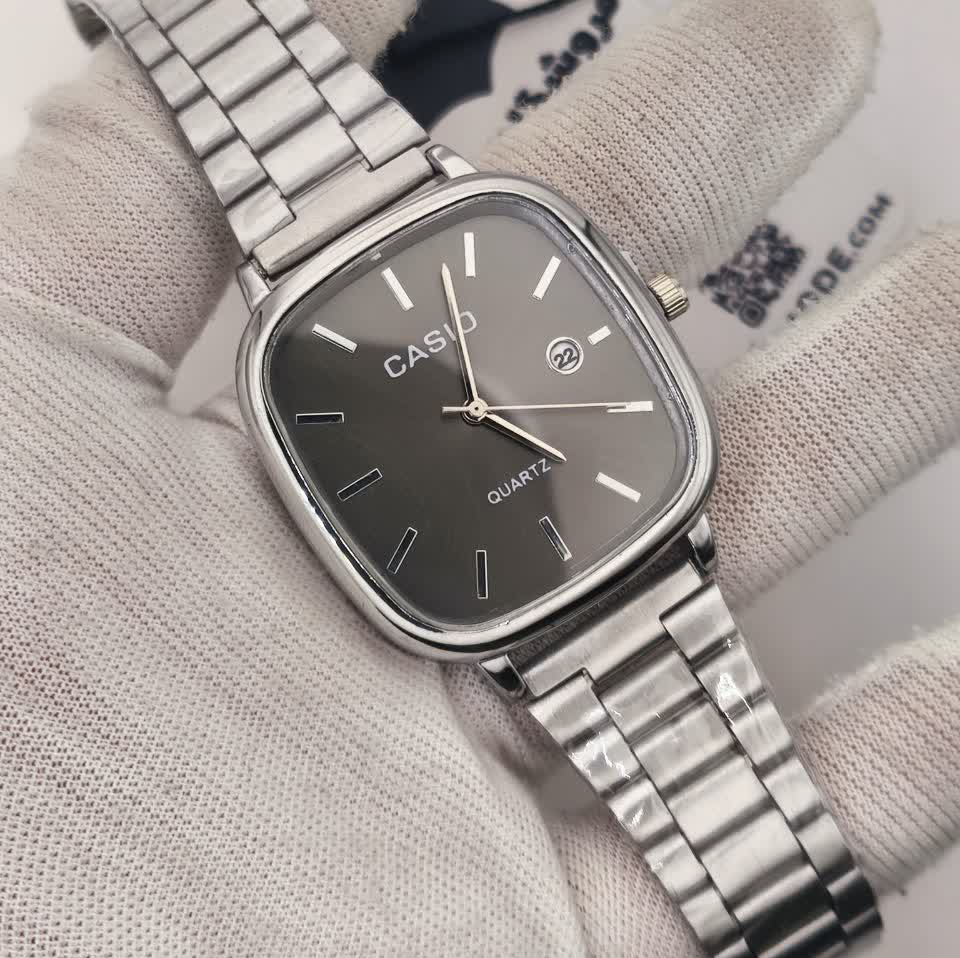 ساعت مچی مردانه کاسیو اولدمانی CASIO ژاپنی صفحه مشکی + جعبه