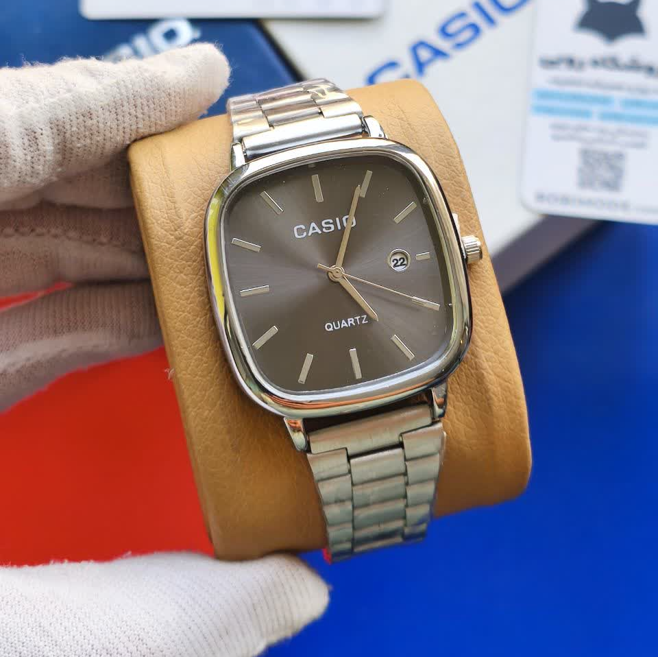 ساعت مچی مردانه کاسیو اولدمانی CASIO ژاپنی صفحه مشکی + جعبه